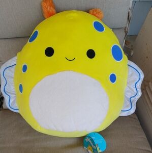 Squishmallows Original 14 inch Ripply Yellow Spotted Sea Slug Ultra Soft Plush